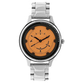 Fastrack, Women's  Watch Analog, Orange Dial Stainless Steel Strap, 6138SM02